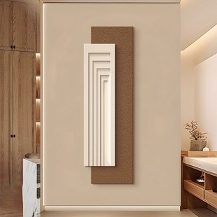 入户玄关极简砂岩肌理挂画客厅走廊过道壁画高级感现代抽象装 饰画