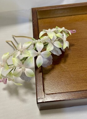 绒花清新绿色发i饰超仙绣球发夹U钗女侧边旗袍头饰古风明制汉服