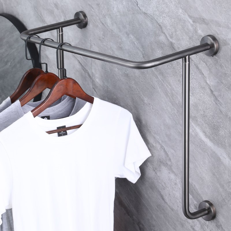 全季酒店挂衣架不锈钢宾馆毛巾架浴室壁挂浴巾架多功能衣帽晾衣架