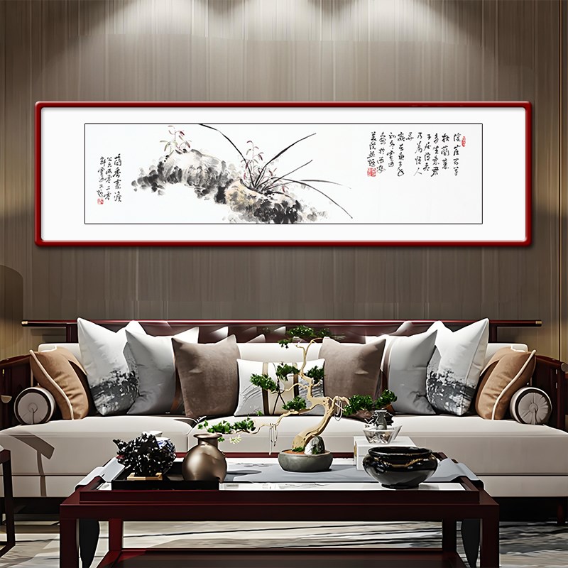 纯手绘真迹水墨画兰花国画卧室书房挂画客厅沙发背景墙装饰画带框图片