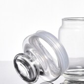 n玻璃盖圆形直身密封防潮茶叶罐干干果糖果瓶迷你