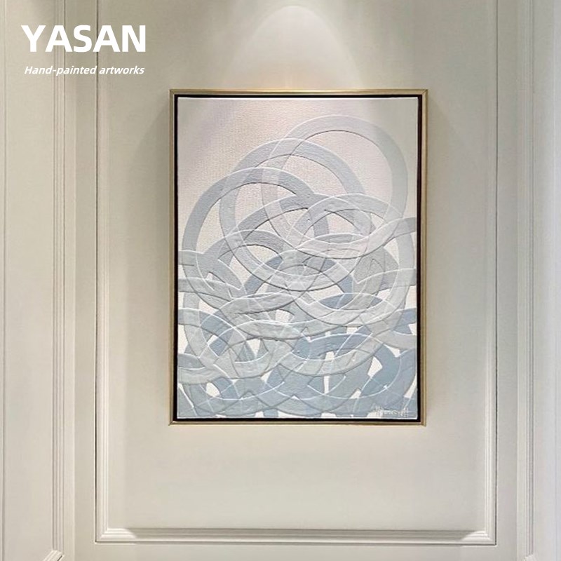 YASAN 后现代客厅装饰画手绘丙烯油画抽象背景墙画大尺寸玄关挂画图片