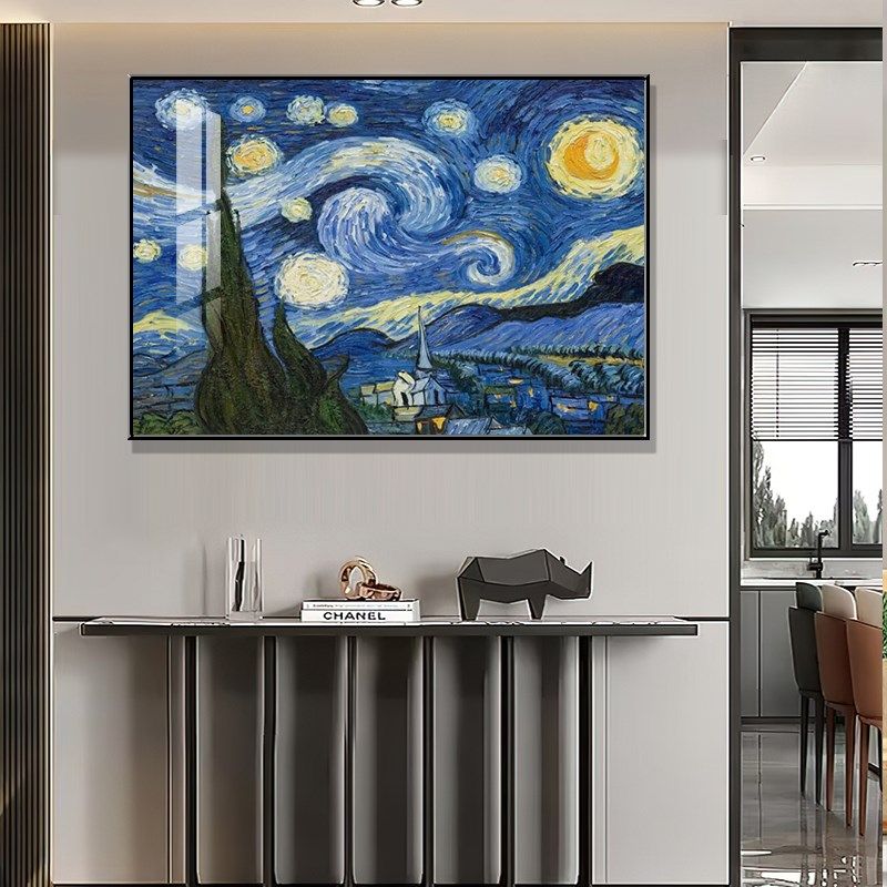 客厅装饰挂画梵星空油画壁画沙发背景墙世界名画玄关向日葵,家居饰品,现代装饰画,淘宝优惠券,粉丝福利购,淘宝优惠卷