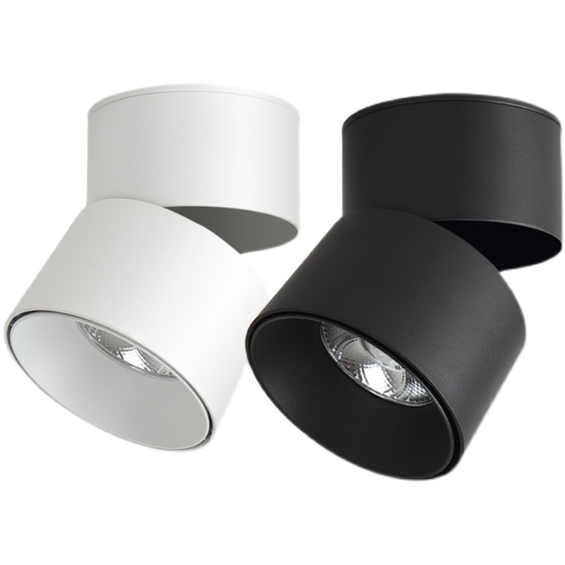 现代led射灯明装可折叠免开孔筒灯中性客厅背景墙玄关天花灯简约