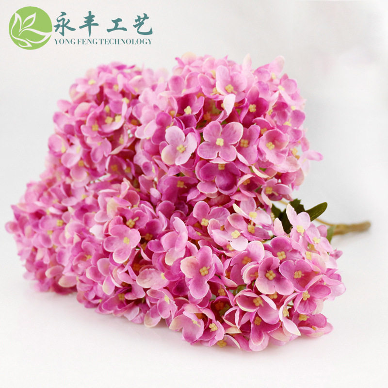 仿真五头豆瓣绣球花田园森系风格 高档假花家居装饰 婚庆用花