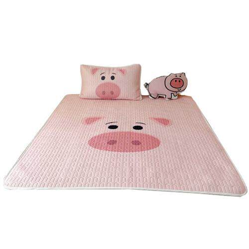 卡通粉猪猪夏季乳胶席子空调软凉席三件套可水洗1.5米冰丝1.8m牀,床上用品,乳胶席,淘宝优惠券,粉丝福利购,淘宝优惠卷