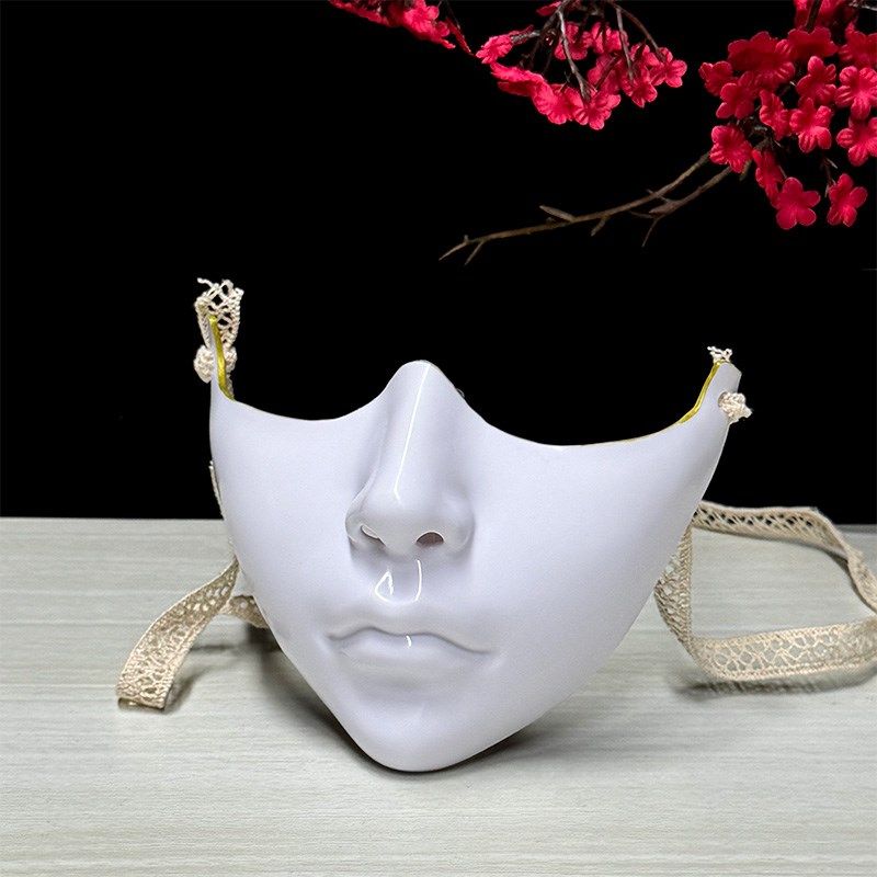 半脸白色面具汉服京剧cos塑料装扮道具美女diy古风手绘古风面罩黑,节庆用品/礼品,面具,淘宝优惠券,粉丝福利购,淘宝优惠卷