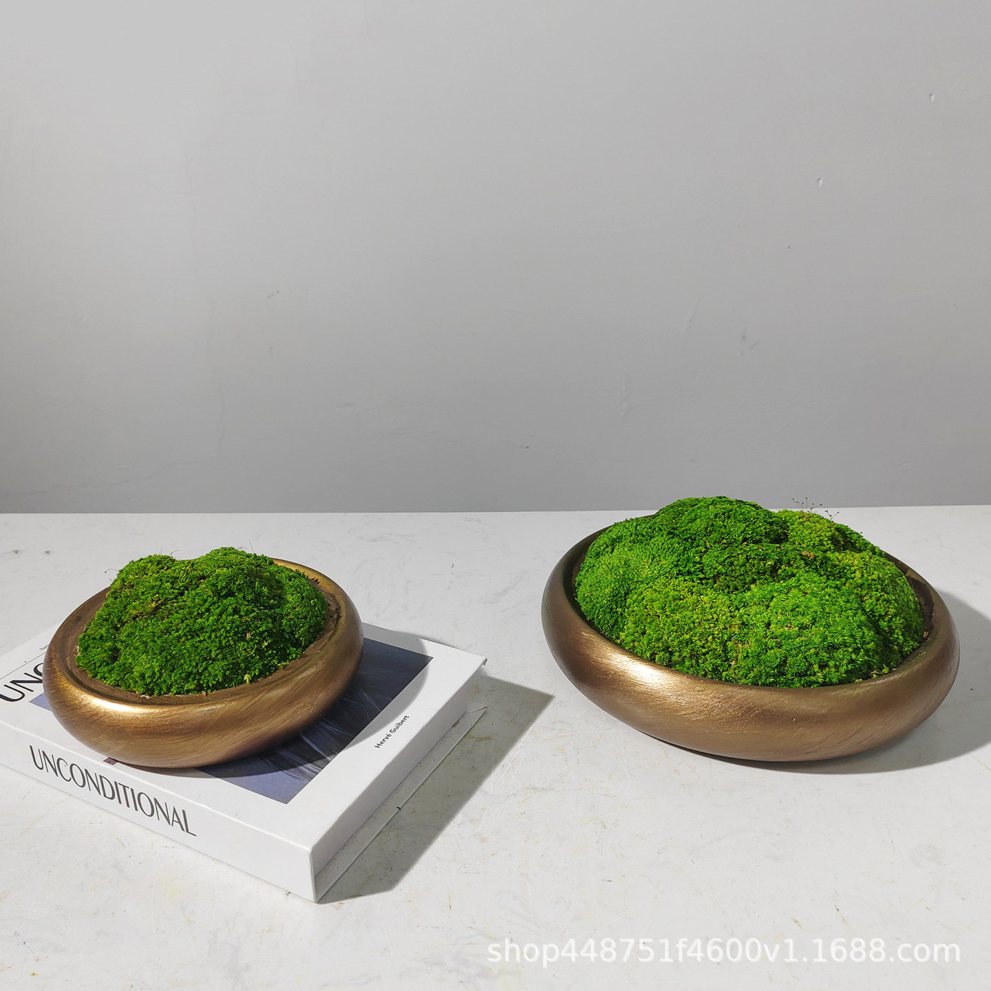 现代花艺轻奢摆件样板间茶几酒店洽谈桌面售楼处永生苔藓绿植摆放