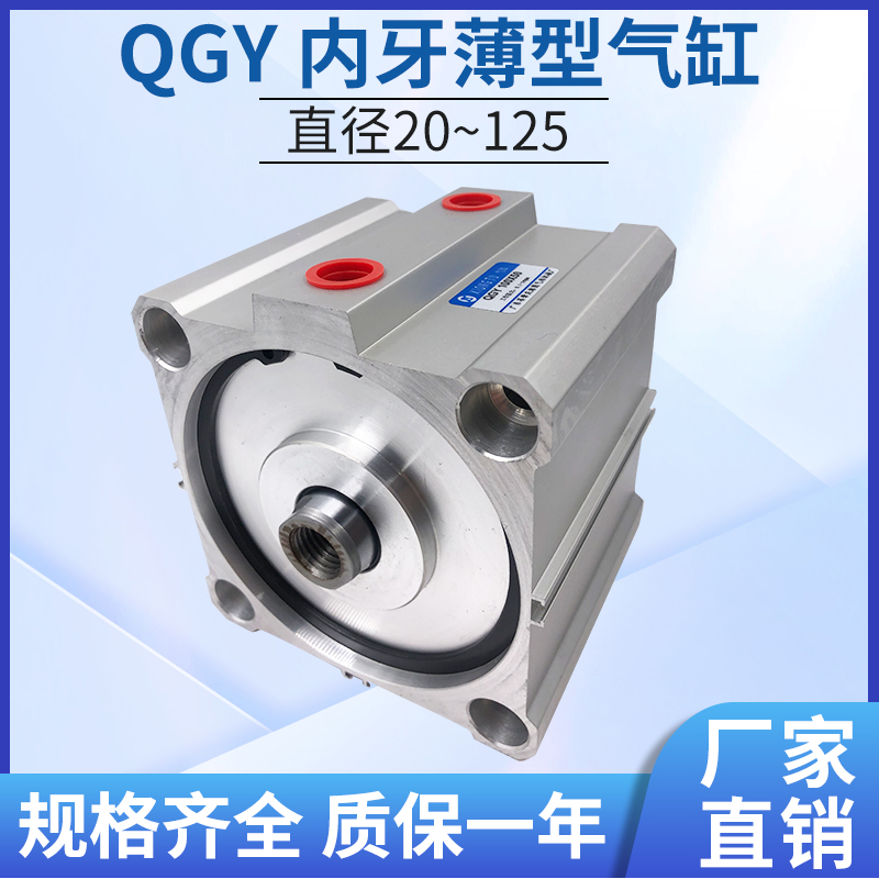 QGY125X5X10X15X20X25X30X35X40X45X50X60X80 内牙薄型气缸 肇庆