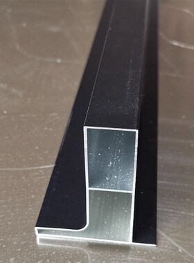 免拉手砖夹整体黑色特厚铝合金全打灶立柱卡槽收边条