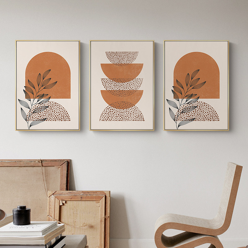 现代米色抽象几何客厅装饰画沙发背景墙面挂画三联画晶瓷壁画,家居饰品,现代装饰画,淘宝优惠券,粉丝福利购,淘宝优惠卷