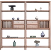 新实木书柜书架博古架展示柜茶室柜置物柜