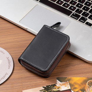男士卡包多卡位大容量拉链证件卡夹防消磁小巧防盗刷潮流收纳卡包