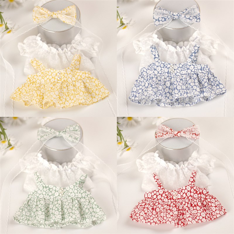 现货20cm厘米棉花娃娃百搭衬衣小碎花连衣裙玩偶公仔替换装衣服