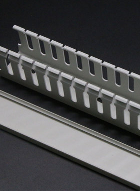 现货高品质塑料灰色PVC线槽 阻燃U型配电箱柜电缆通R用行线槽 20-