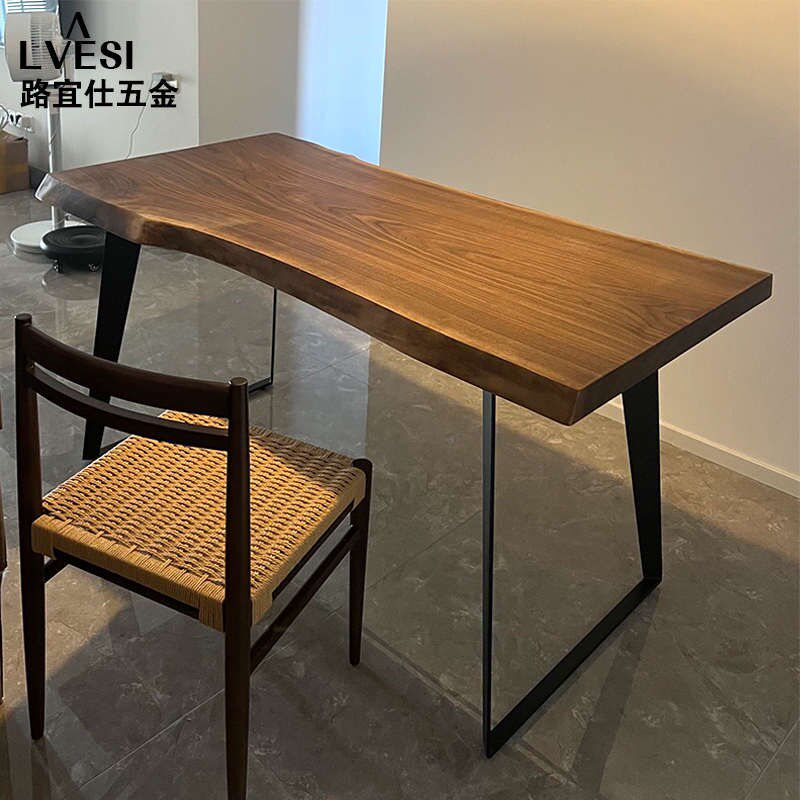 书桌支架实心金属办公桌腿岩板餐桌架大理石工作台脚定制桌子脚