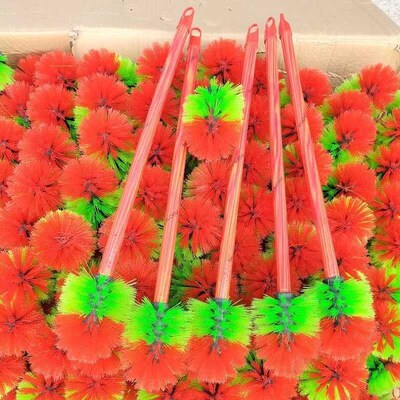 加长木柄圆形塑料马桶刷厕所刷子C卫生间清洗刷球型软毛清洁去污