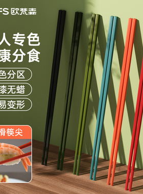 欧梵森&Warmsky筷子家用合金高档颜值耐高温防滑防霉专人专用新款
