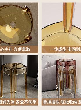 塑料加厚叠放客厅备用板凳餐椅压力