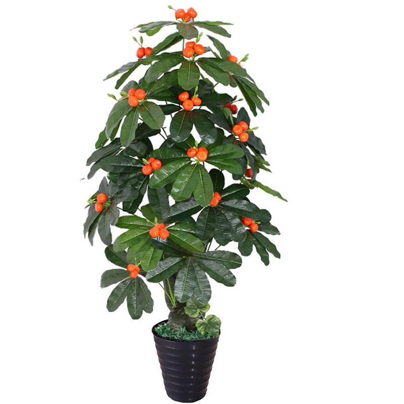 仿真金桔樱桃假树果树大树盆栽塑料植物室内装饰盆景落地绿植摆件