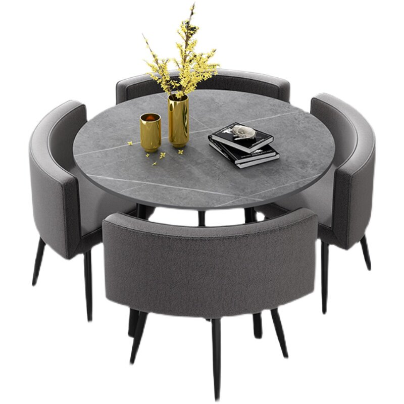 高级灰岩板餐桌接待洽谈桌椅办公店铺会议桌小圆桌家用,住宅家具,岩板餐桌,淘宝优惠券,粉丝福利购,淘宝优惠卷