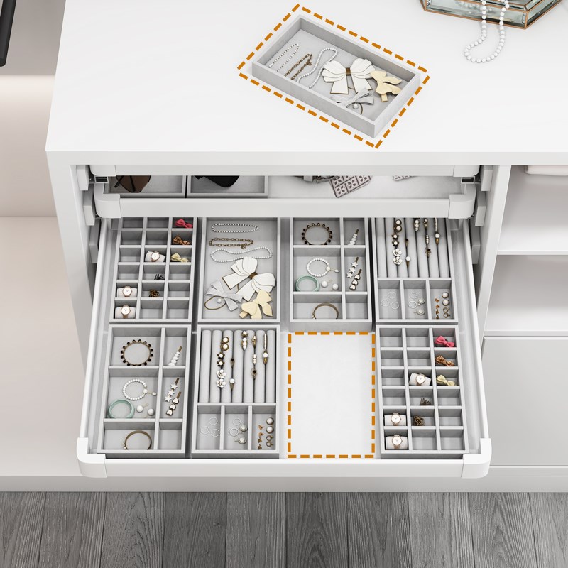 米司库衣柜饰品盒柜内裤架托盘式抽屉篮衣柜拉篮推拉式叠衣板薄抽