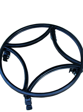 zon忠马 盆底座托架铁艺带轮圆形托盘承重底架