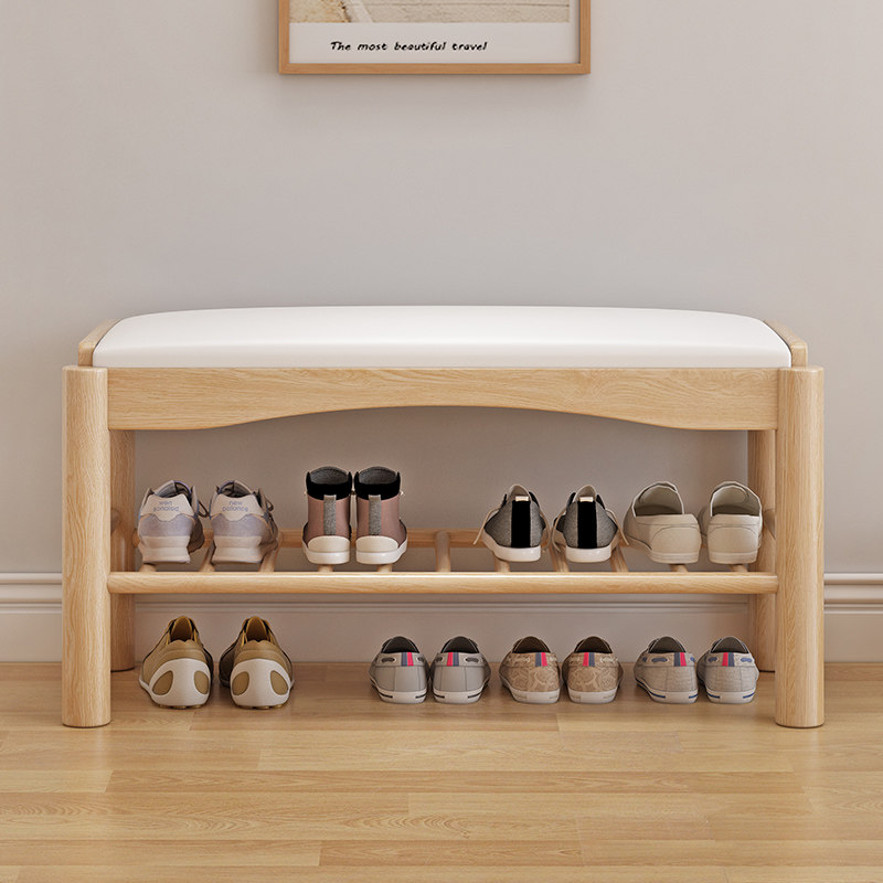 实木鞋架简易家用门口多层换鞋凳简约经济型玄关鞋柜入户一体坐凳,住宅家具,鞋架,淘宝优惠券,粉丝福利购,淘宝优惠卷
