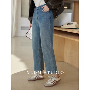 胖mm直筒裤 小俪自制大码 春季 高个子9分基础法棍牛仔裤 子 女装