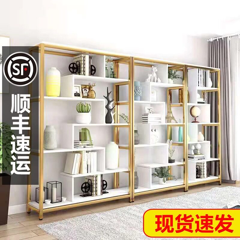 书架钢木书架储物收纳客厅隔断现代置物架铁艺展示架简约书柜落地,住宅家具,书架,淘宝优惠券,粉丝福利购,淘宝优惠卷