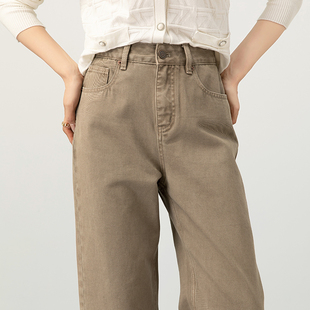 子工装 裤 宽松休闲阔腿裤 2024新款 女裤 女春秋裤 大码 高腰直筒牛仔裤