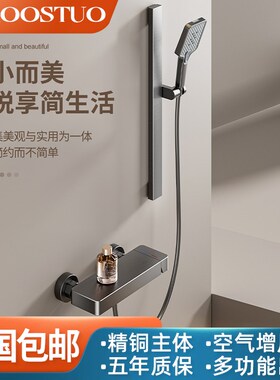 家用简易淋浴花洒套装枪灰色卫生间浴室花洒分体无顶喷升降花洒