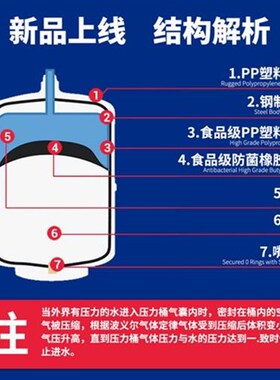 塑钢11G压力储水桶20G商用桶纯水机通用11加仑储水罐器配件奶茶