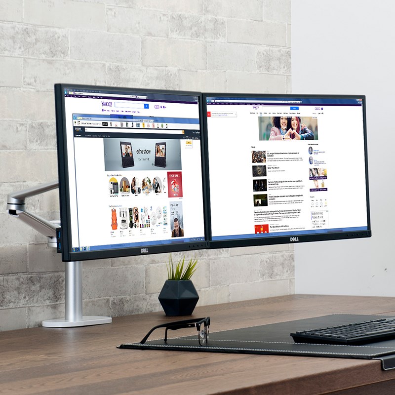 埃普OL-2电脑显示器支架悬臂铝合金多功能旋转升降桌面增高底座32