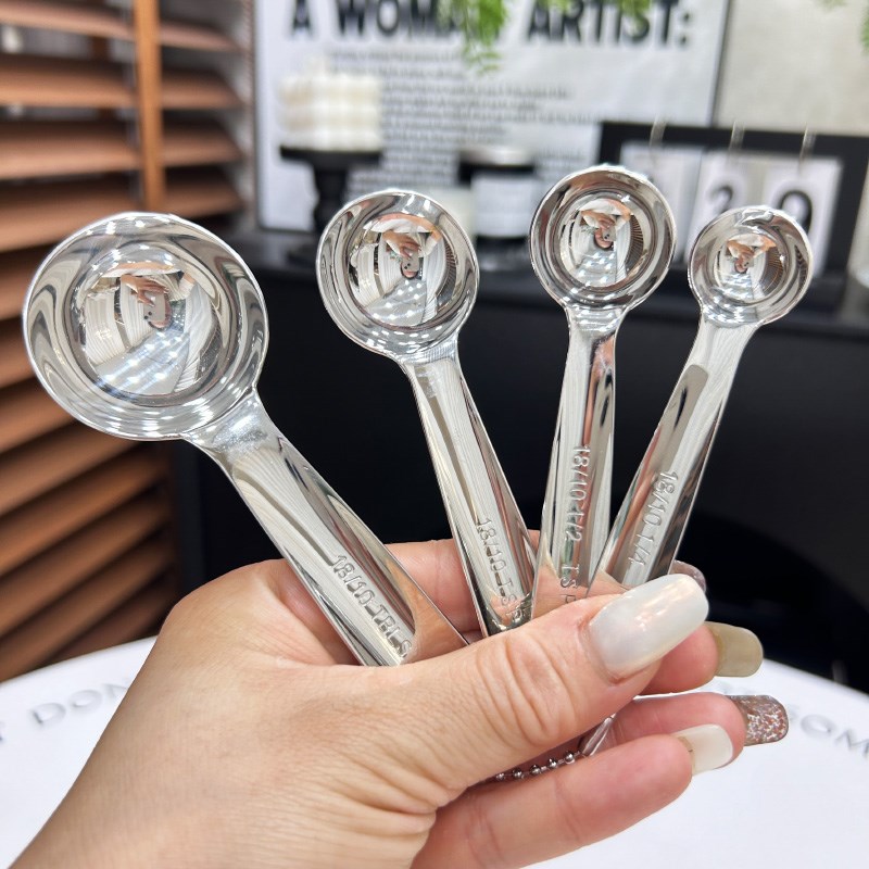 出口德国304不锈钢量勺克数勺套装厨房克度刻度计量匙奶粉烘培DIY
