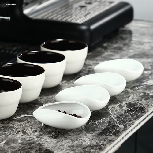 咖啡豆称量豆碟咖啡粉陶瓷量杯生豆盘熟豆样品展示盘船型冷却盘子