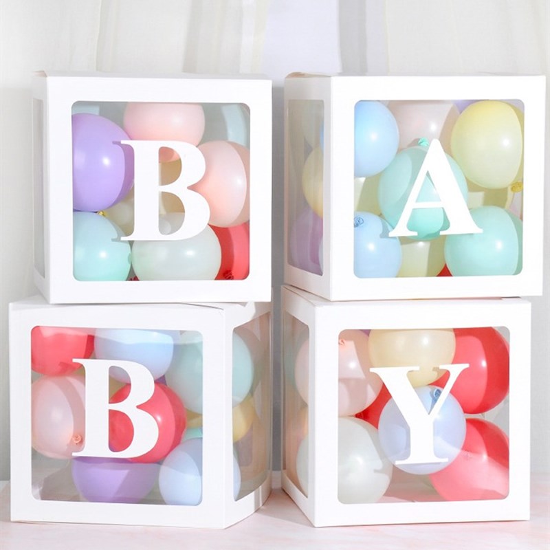 网红透明盒BABY生日派对气球装饰盒宝宝宴周岁百天满月布置背景