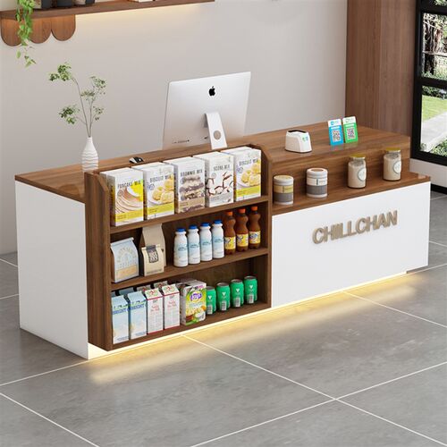 便利店前台收银台店铺小型柜台吧台桌奶茶店展示架咖啡店接待台
