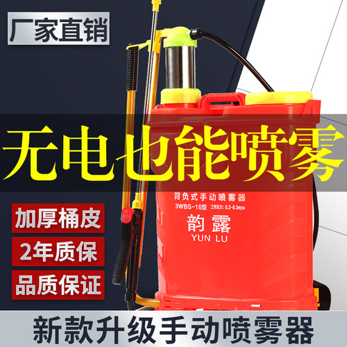 农用背负式手动喷雾器手压式高压打药机小型手摇喷雾机消毒防疫