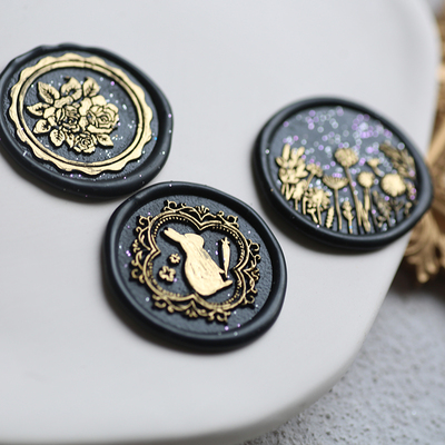 2023年兔年祝福可爱火漆印章磨砂底火漆封印蜡章创意礼品章