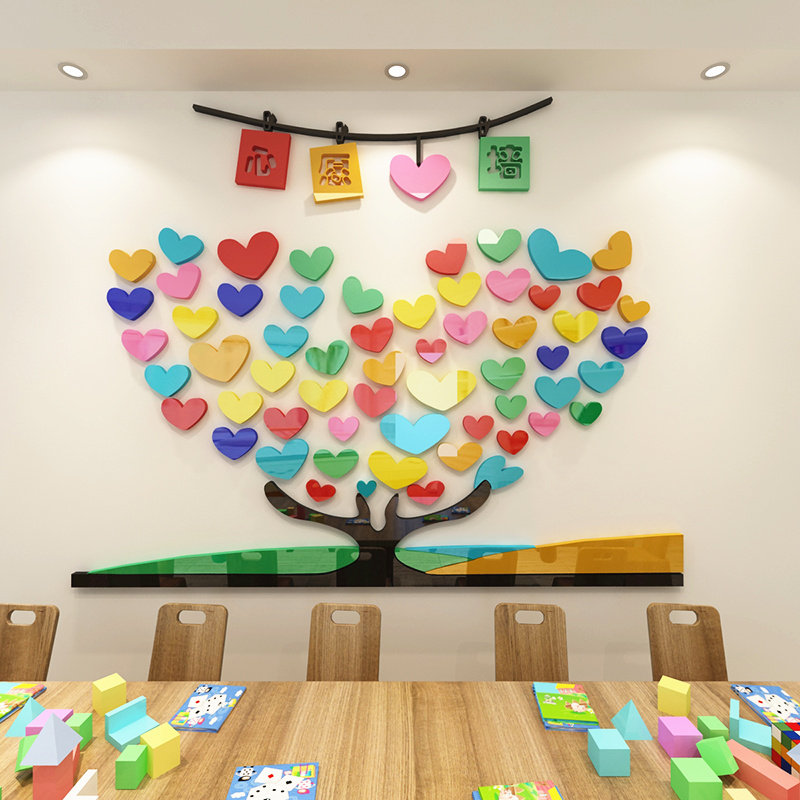 许愿树心愿墙创意墙贴幼儿园小学班级文化墙面布置3d压克力装饰纸