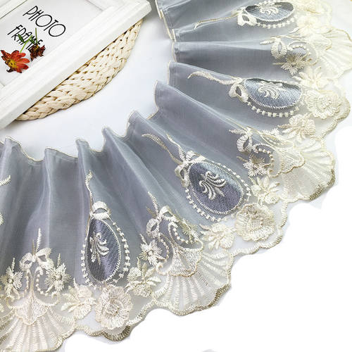 加宽20厘米双层带衬布沙发蕾丝宽边窗帘拼接边沙发垫抱枕装饰辅料