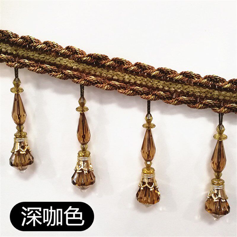 高档窗帘花边珠子装饰流苏欧式水晶吊穗吊坠辅料配件
