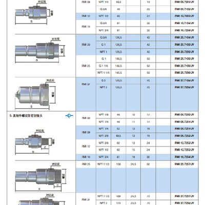 法式接头 RMI25.1106/JV RMI25.7106/JV RMI25.1105/JV 7105/JV