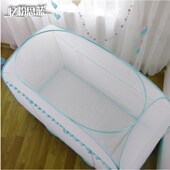 适用于伸缩儿童床蚊帐蒙古包免安装 折叠三门宝宝婴儿床蚊帐罩通用