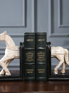 生肖马书挡书柜装饰书挡可爱送礼动物书架装饰玄关办公室桌面装饰