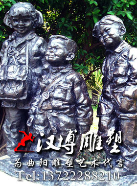 仿铜小孩戴面具童趣玩耍玻璃钢铸铜人物雕塑广场园林景观雕塑摆件