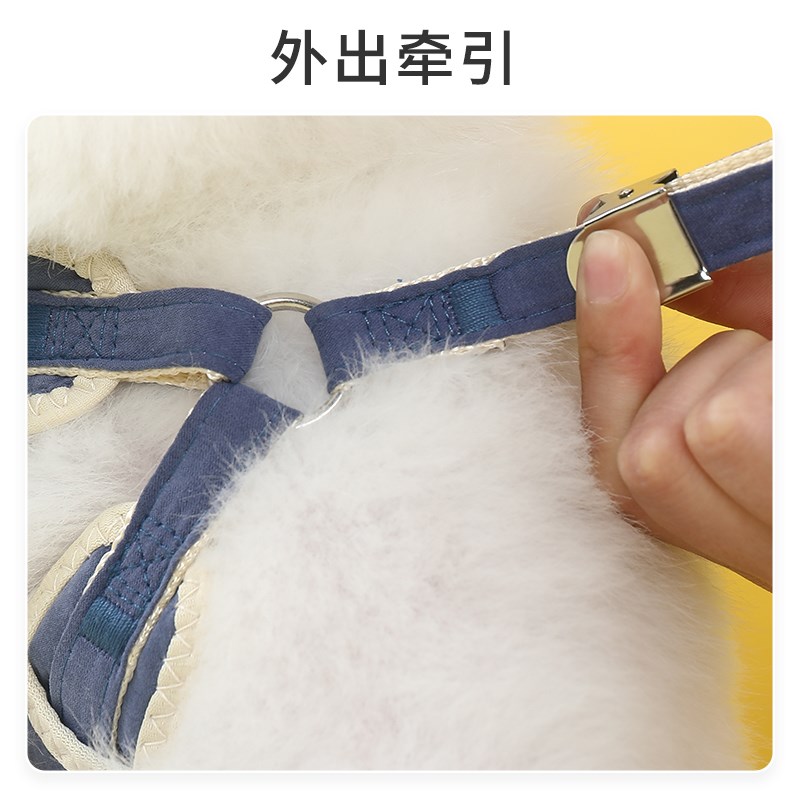 博美狗狗牵引绳蕾丝围脖遛狗绳小型犬胸背带泰迪比熊贵宾小狗链子