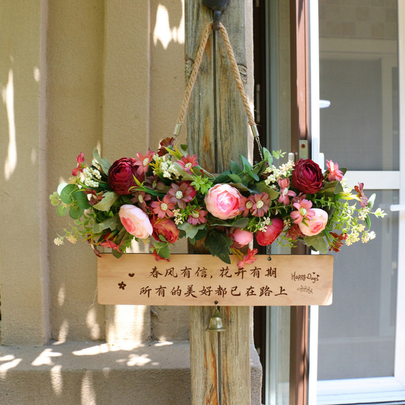 创意轻奢花艺玫瑰花挂牌壁饰背景墙遮丑家居服装店铺挂饰挂件定制,家居饰品,装饰挂牌,淘宝优惠券,粉丝福利购,淘宝优惠卷