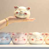 陶瓷招财生肖猪存钱罐家居开业礼品摆件儿童创意储钱罐储蓄罐小号